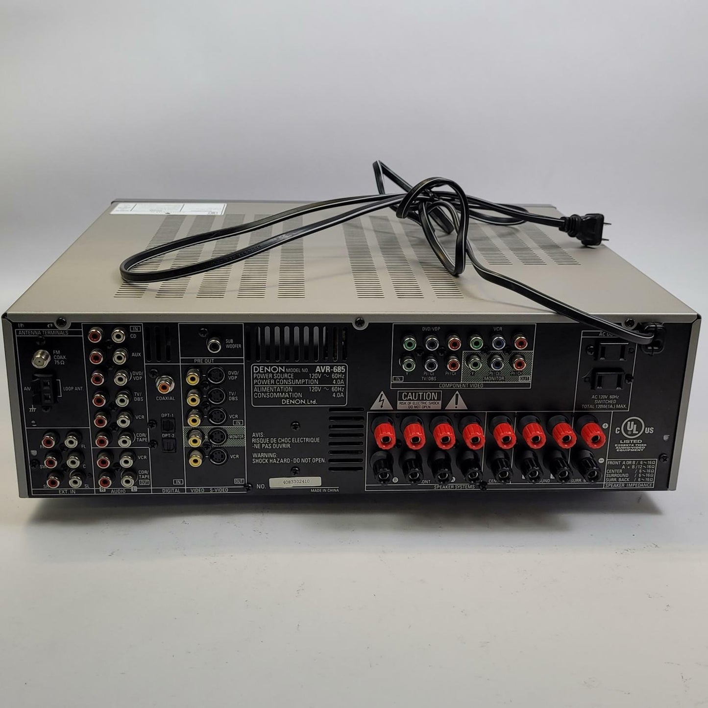 Denon AVR-685 6.1 Channel A/V Surround Receiver w/ Remote | Grade B