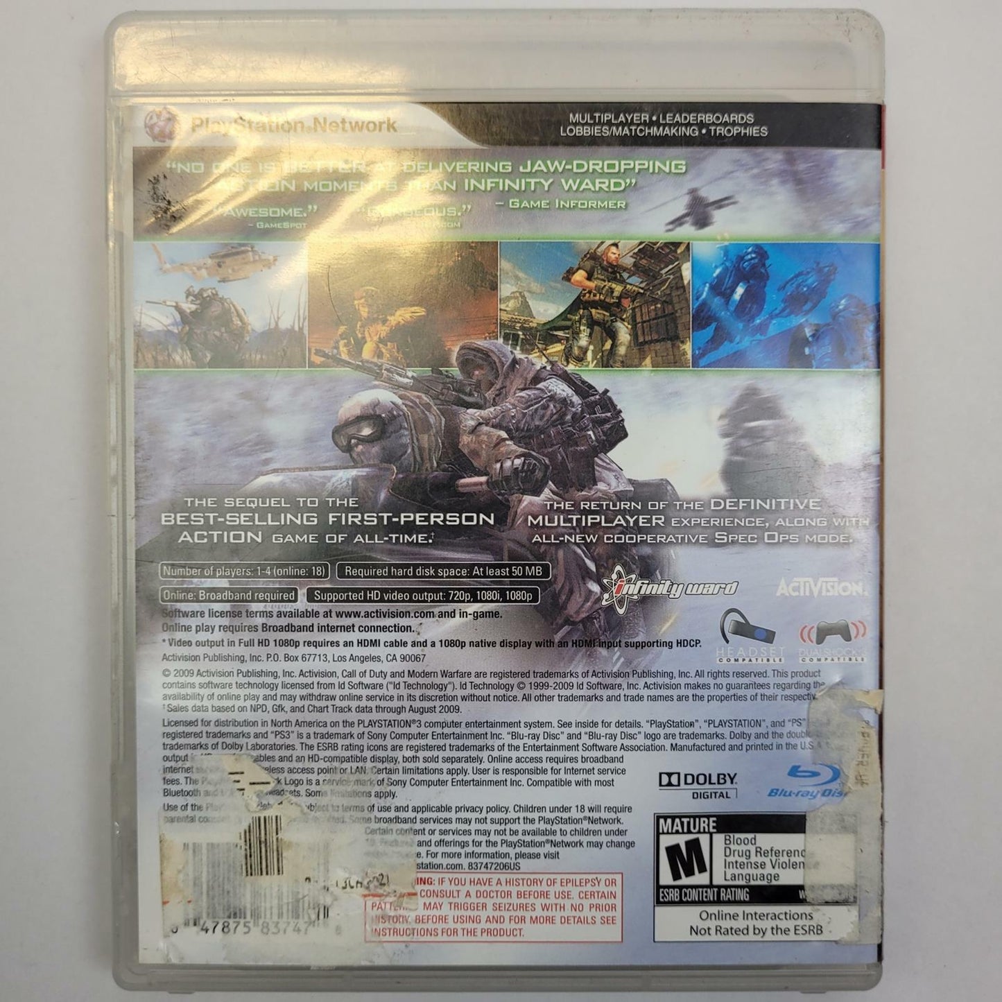 Activision Call of Duty Modern Warfare 2 PlayStation 3 Game | Grade B