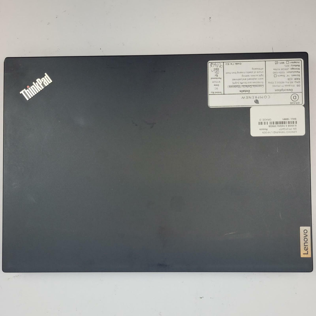 LENOVO THINKPAD L14 G1 Win 11 R5 Pro 4650U 8GB RAM 256GB NVME | Grade D