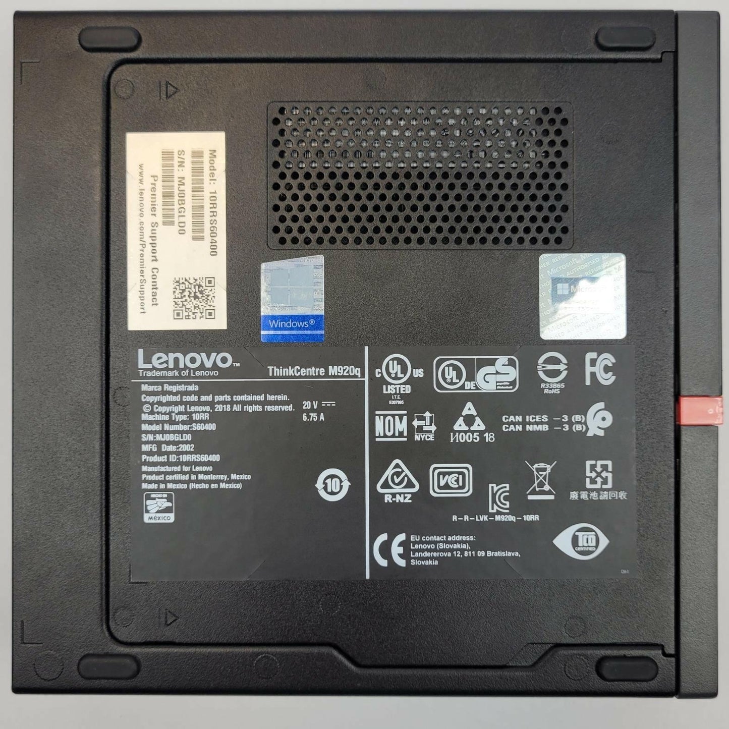 LENOVO THINKCENTRE M920Q Win 11 Home Core i5 9500T 8GB RAM 512GB NVMe | Grade B
