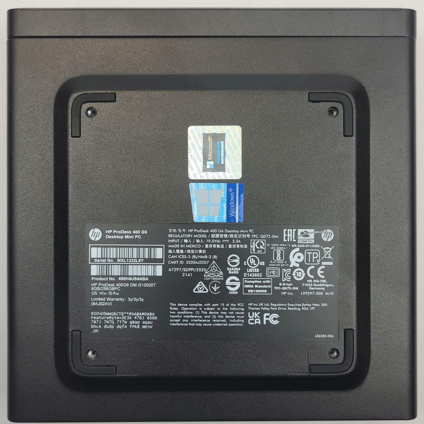 HP ProDesk 400 G6 Win 11 i5-10500T 8GB RAM 256GB NVMe | Grade B | 16539