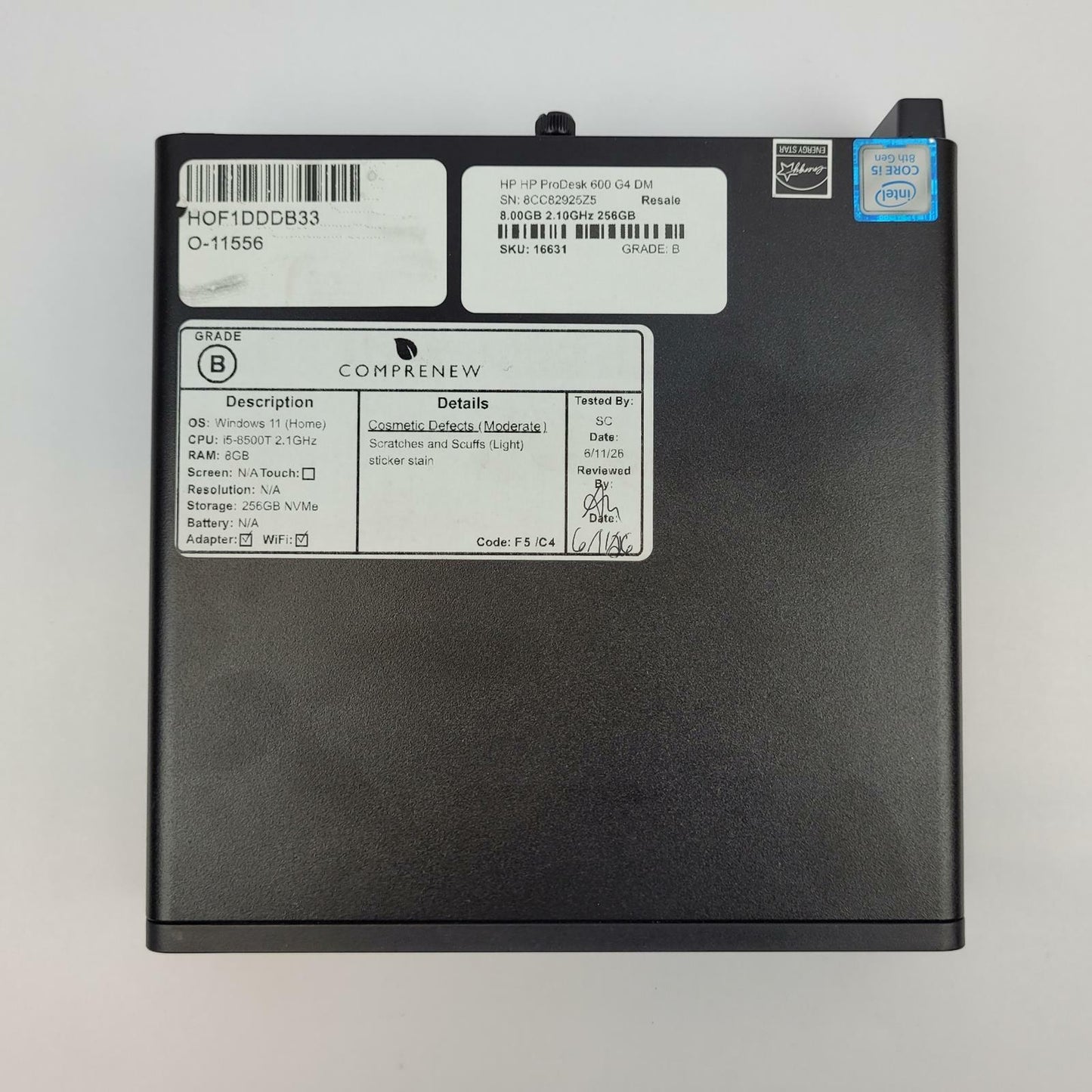 HP ProDesk 600 G4 Win 11 Home Core i5 8500T 8GB RAM 256GB M.2 NVMe SSD | Grade B