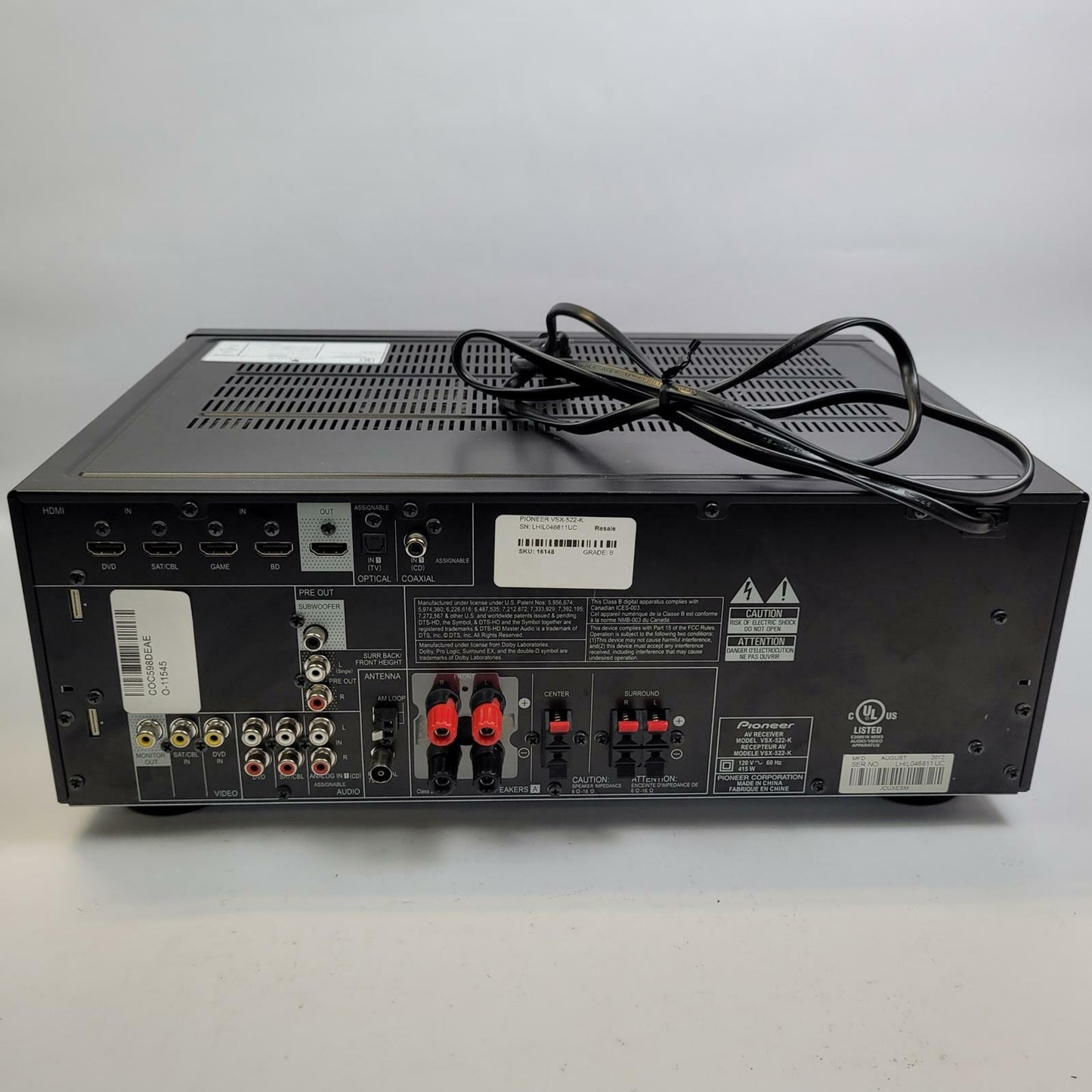 Pioneer VSX-522-K 5.1-Channel A/V Receiver | Grade B