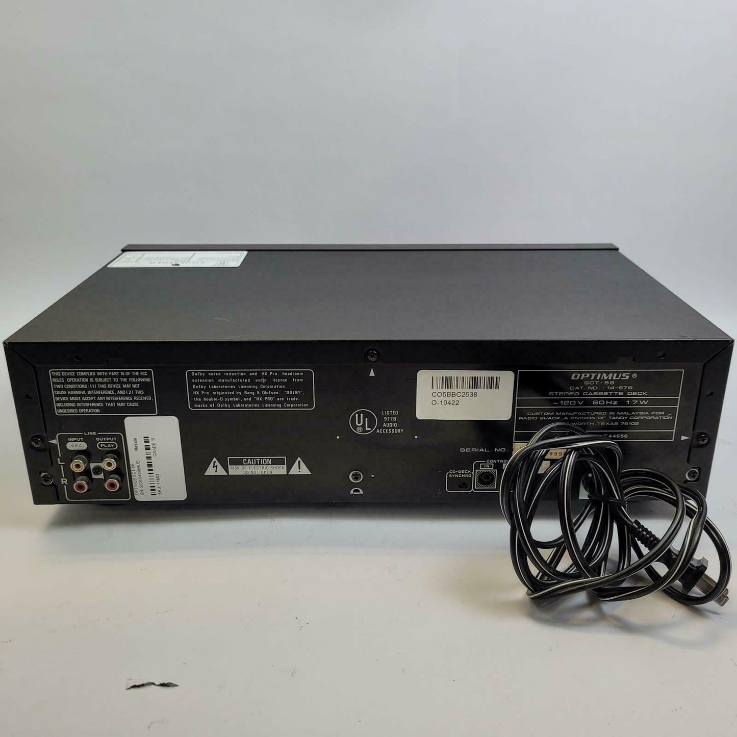 OPTIMUS SCT-56 Double Cassette Deck | Grade B