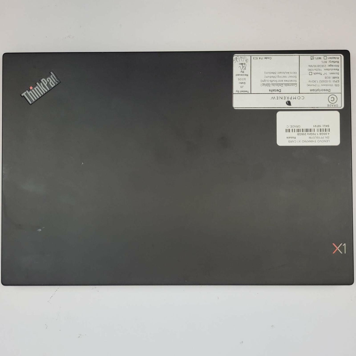 LENOVO THINKPAD X1 CARBON 6TH Win 11 i5-8350U 8GB RAM 256GB NVME | Grade C