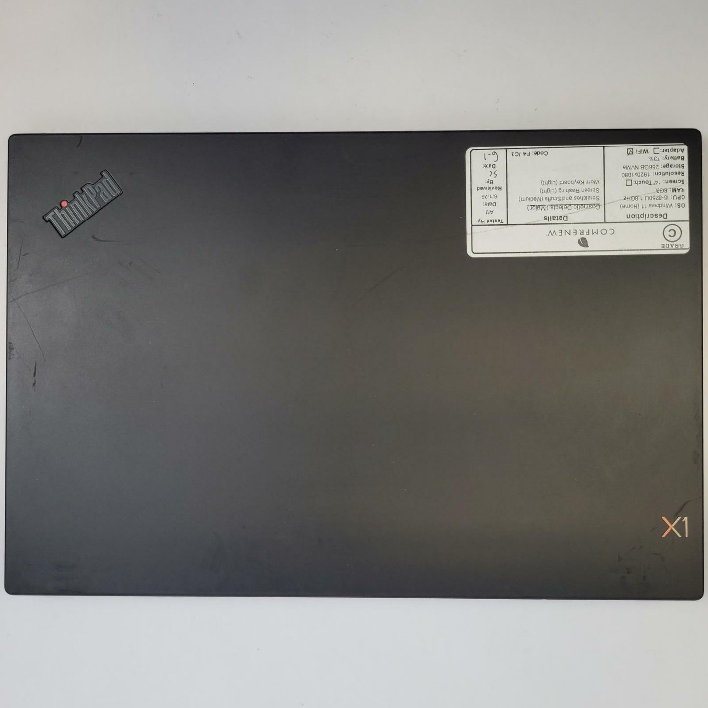 LENOVO THINKPAD X1 CARBON 6TH Win 11 i5-8250U 8GB RAM 256GB NVME | Grade C | 5