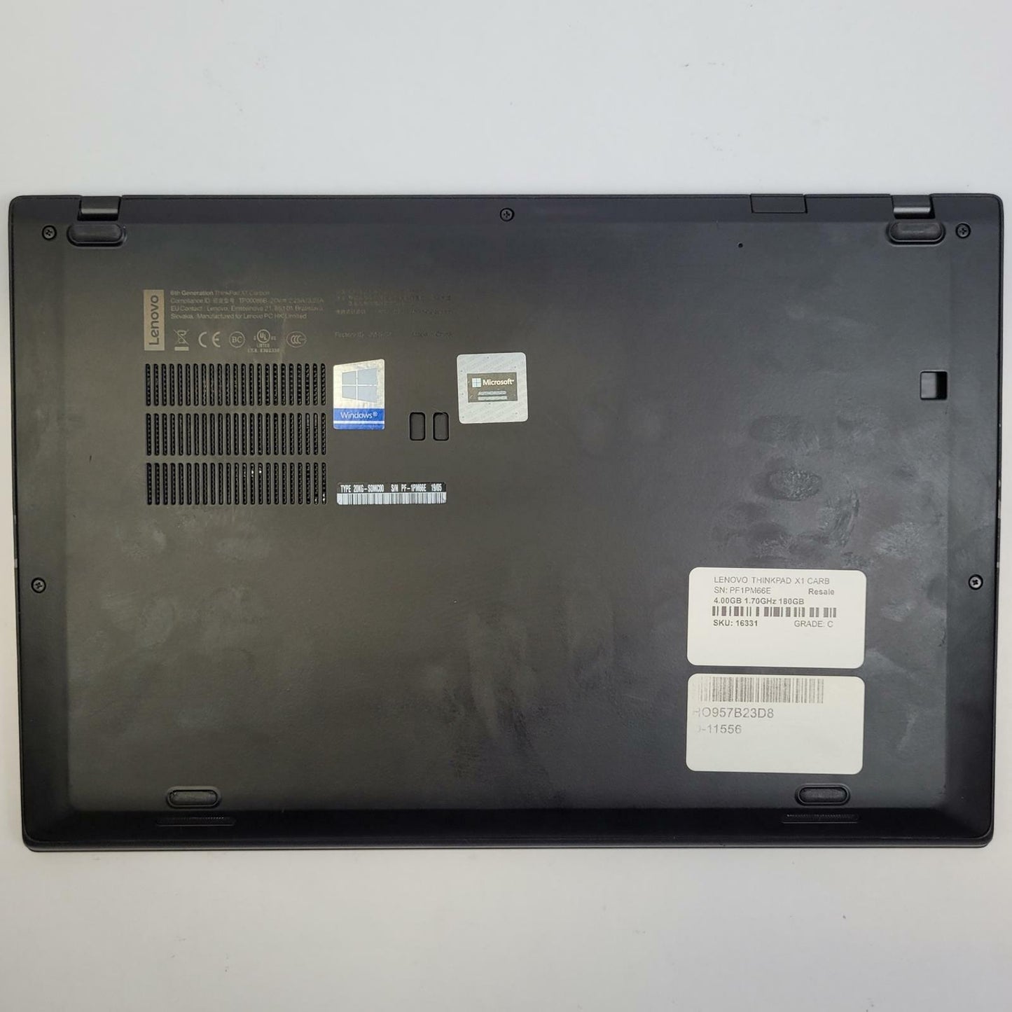 LENOVO THINKPAD X1 CARBON 6TH Win 11 i5-8350U 8GB RAM 180GB M.2 | Grade C | 3