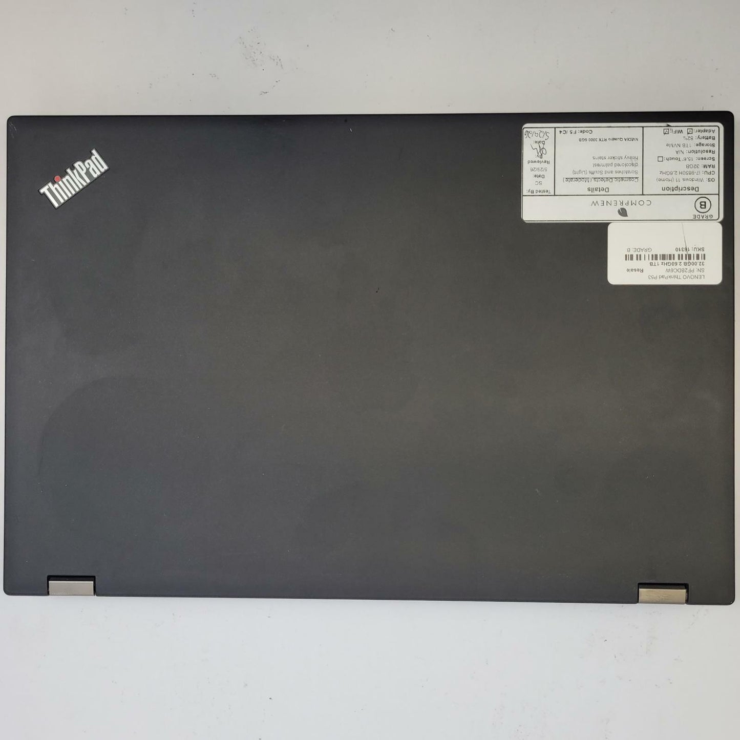 LENOVO ThinkPad P53 Win 11 i7-9850H 32GB RAM 1TB NVME | Grade B | 16310