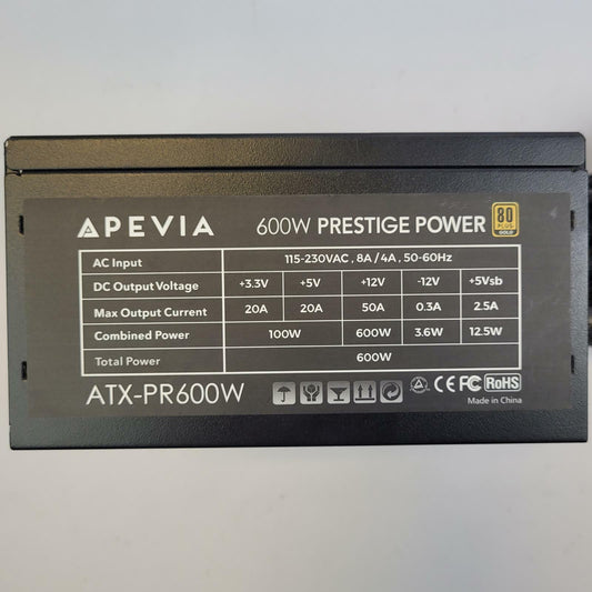 Apevia ATX-PR600W Prestige 600W ATX Power Supply | Grade B