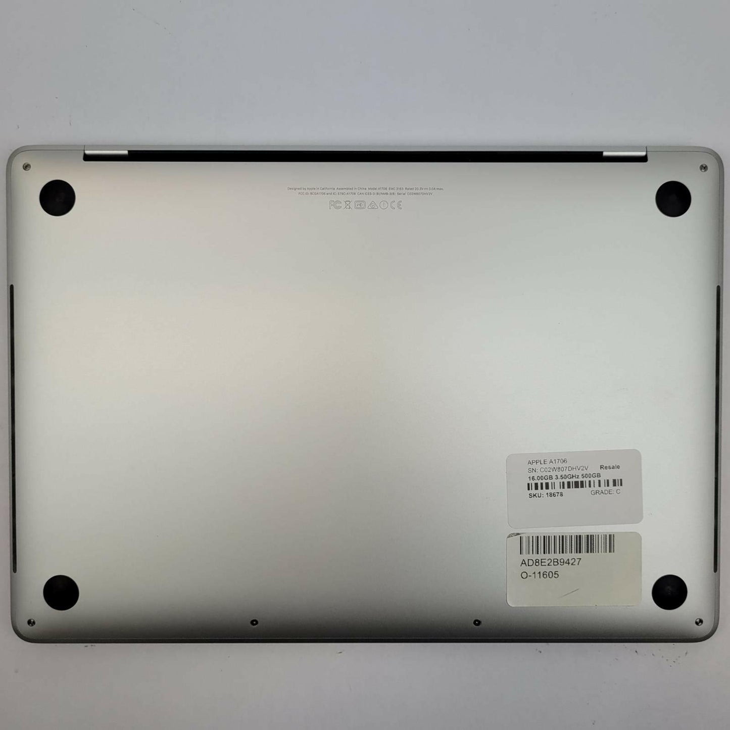 APPLE MacBook Pro A1706 MacOS Ventura i7-7567U 16.00GB RAM 500GB NVME | Grade C