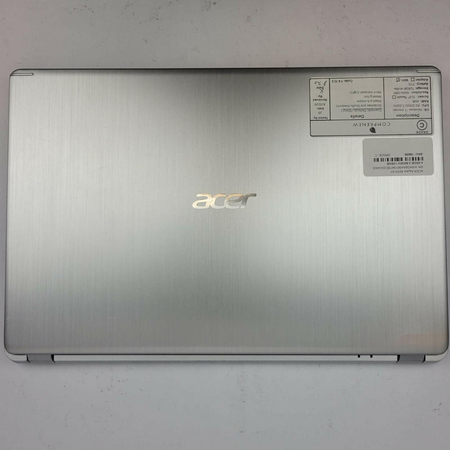 ACER Aspire A515-43 Windows 11 Home Ryzen 3 3200U 4GB RAM 128GB NVME | Grade C