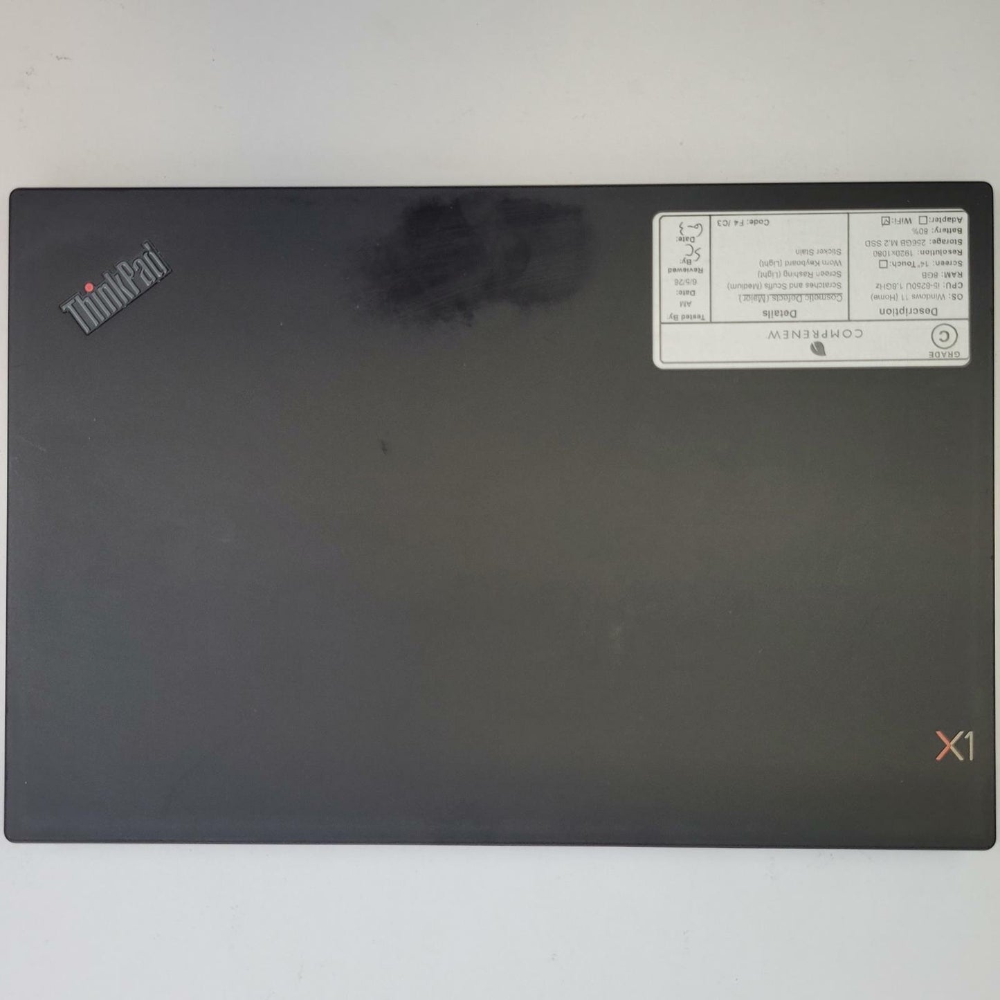 LENOVO THINKPAD X1 CARBON 6TH Win 11 i5-8250U 8GB RAM 256GB SSD | Grade C | 24
