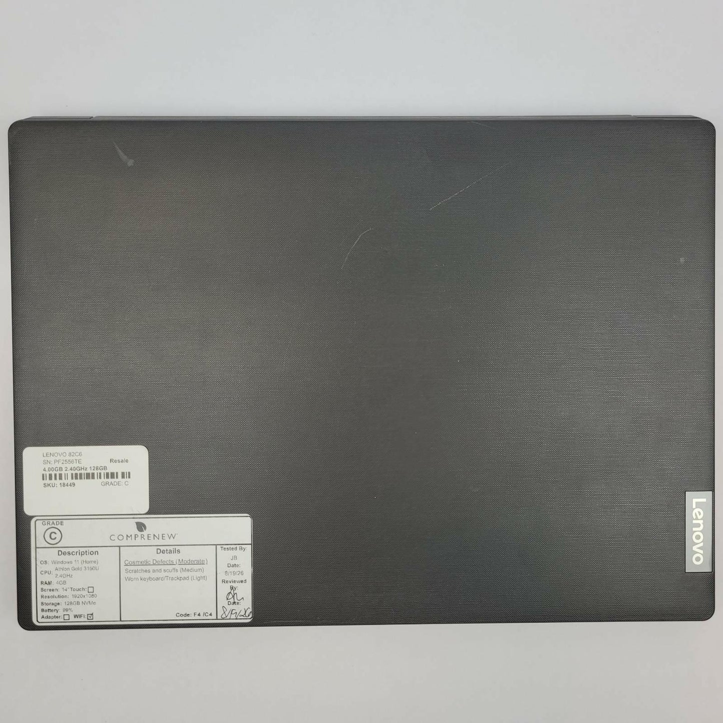 LENOVO 82C6 Windows 11 Home Athlon Gold 3150U 4GB RAM 128GB NVME | Grade C