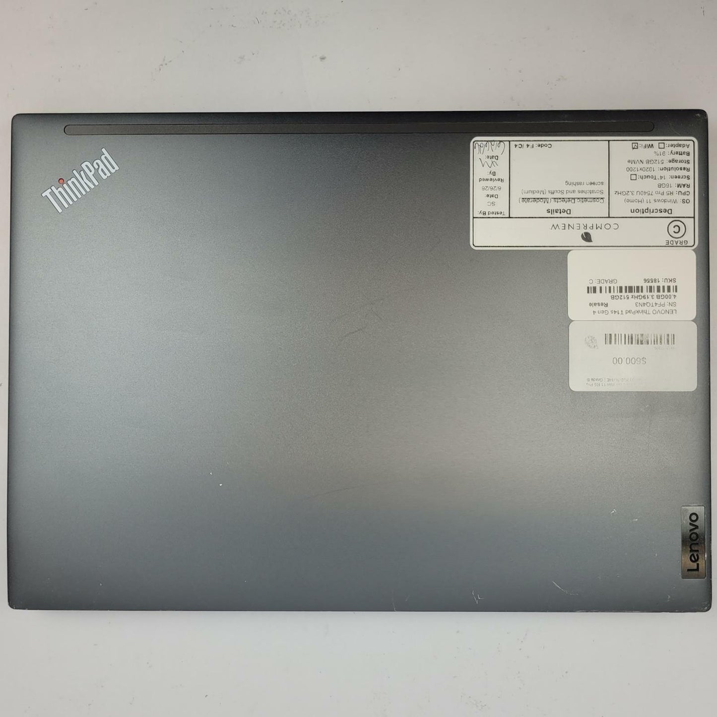 LENOVO ThinkPad T14s G4 Win 11 R5 Pro 7540U 16GB RAM 512GB NVME | Grade C