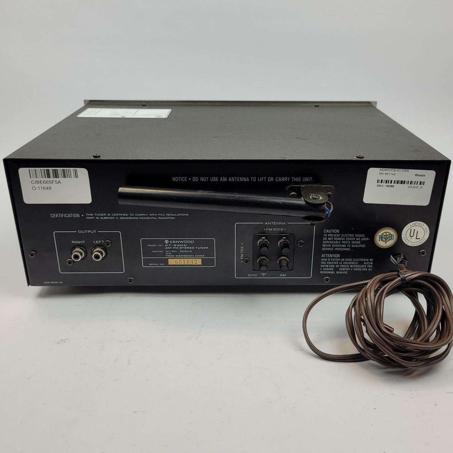 Kenwood KT-5300 Vintage AM/FM Stereo Tuner | Grade B