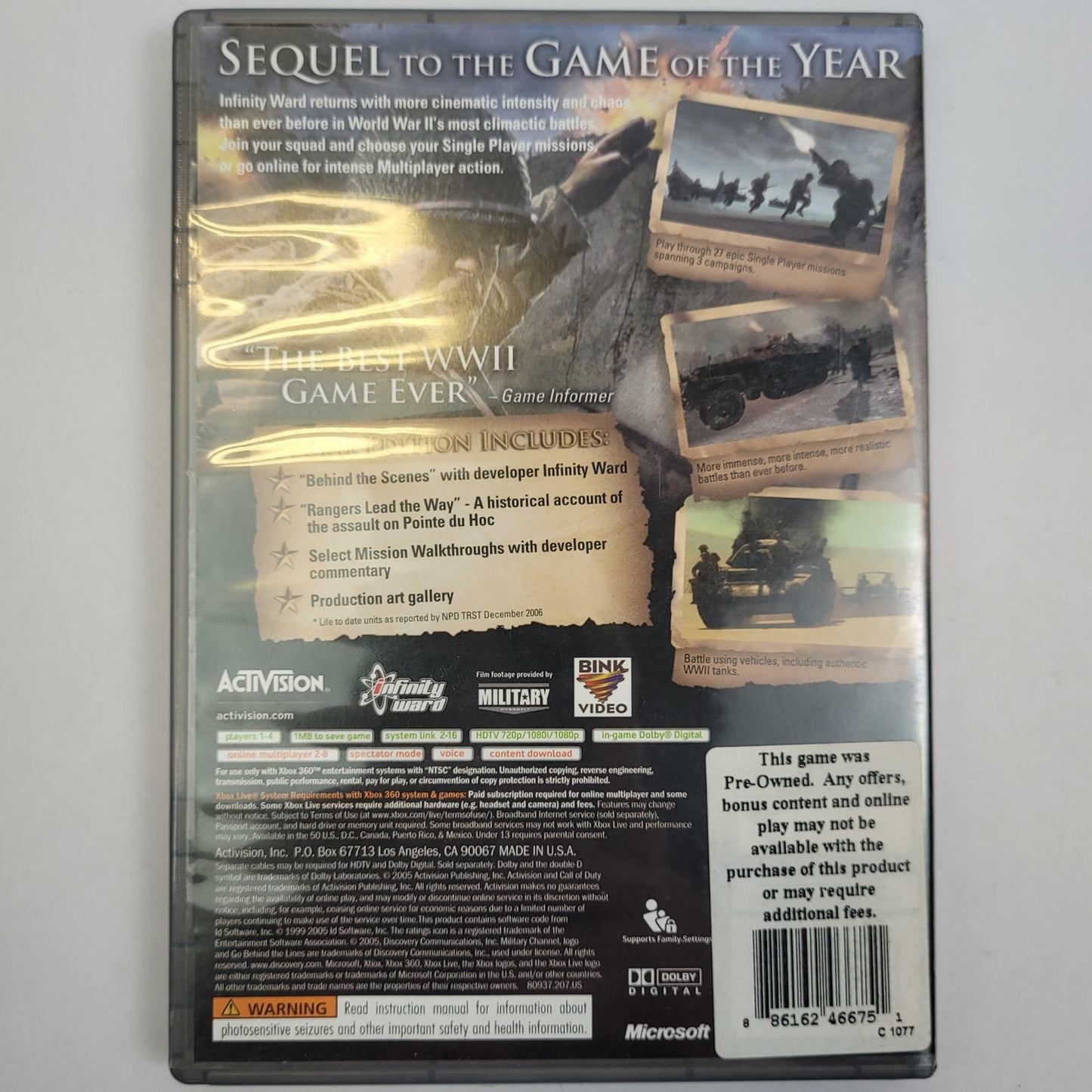 Activision Call of Duty 2 Special Edition Xbox 360 Game | Grade B