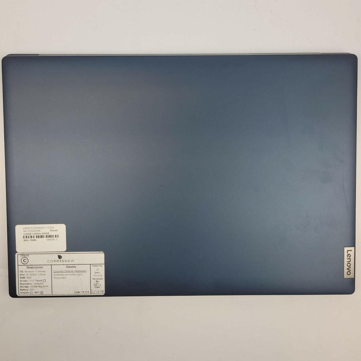 LENOVO IDEAPAD 3 17IIL05 Win 11 Home Core i5-1035G1 8GB RAM 500GB SSD | Grade C