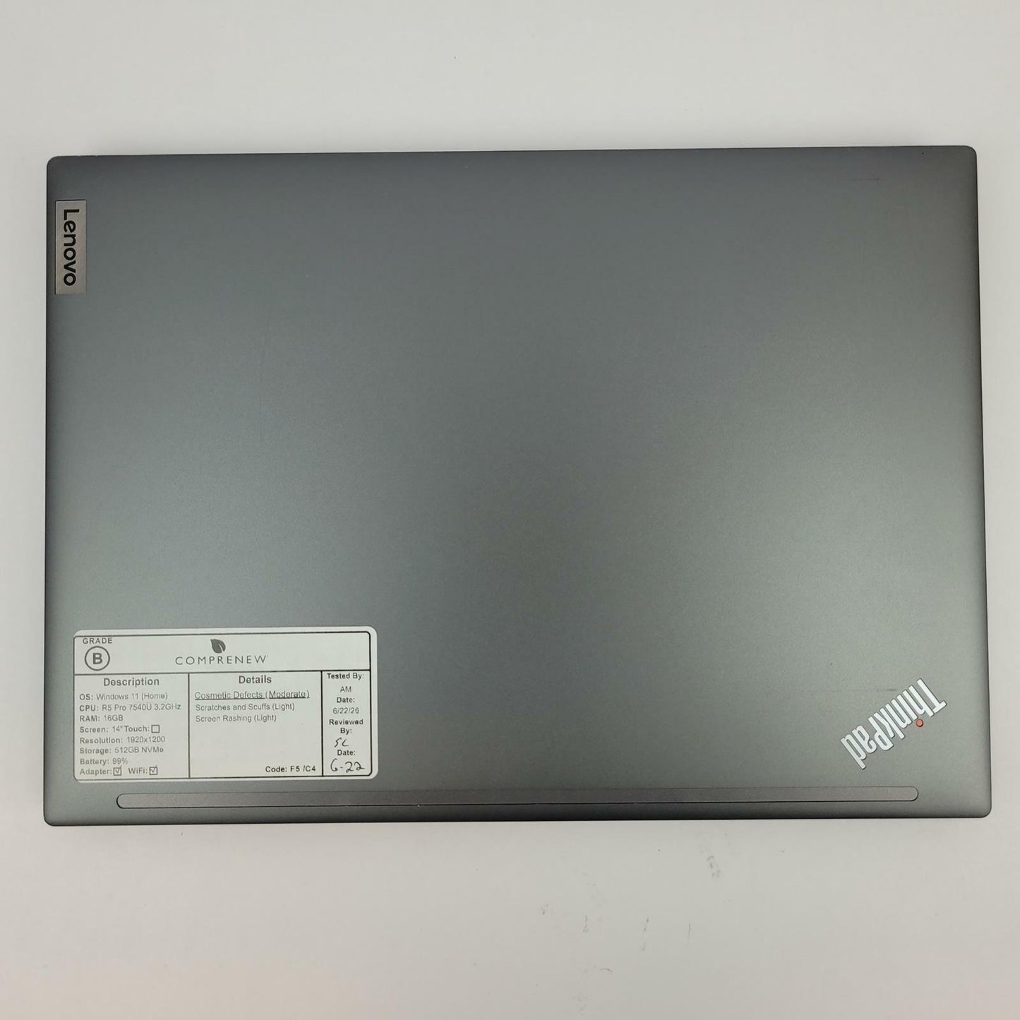 LENOVO ThinkPad T14s G4 Win 11 Home R5 Pro 7540U 16GB RAM 512GB NVME | Grade B