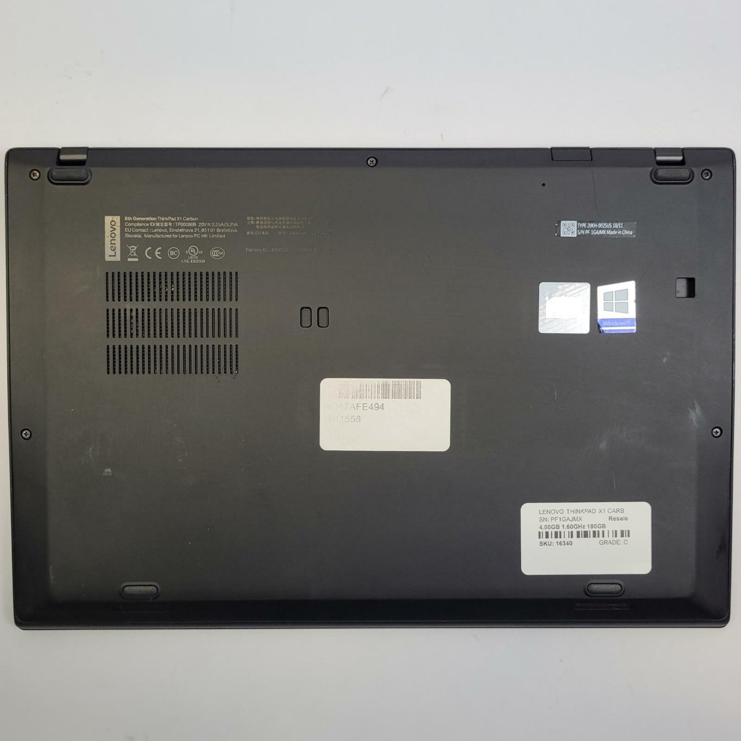LENOVO THINKPAD X1 CARBON 6TH Win 11 i5-8350U 8GB RAM 180GB M.2 | Grade C | 2