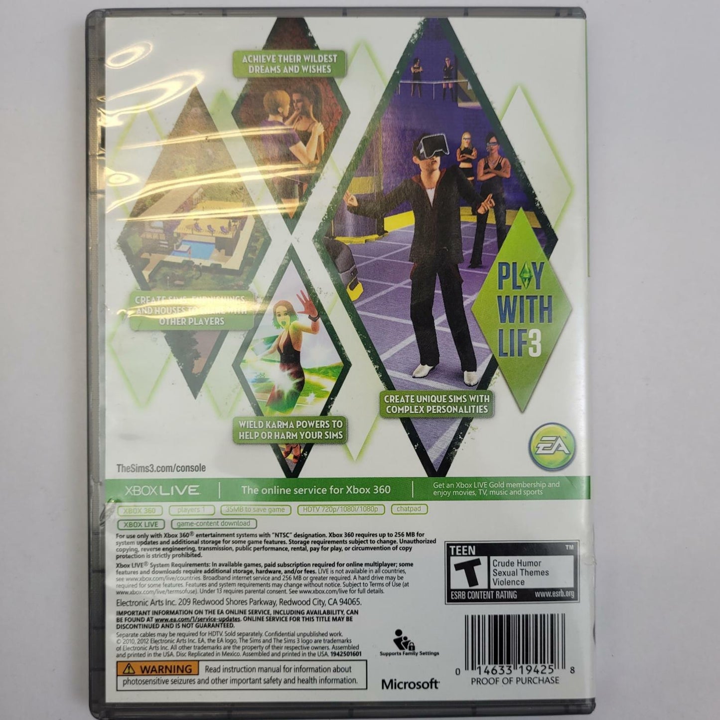 Electronic Arts The Sims 3 Xbox 360 Game | Grade B