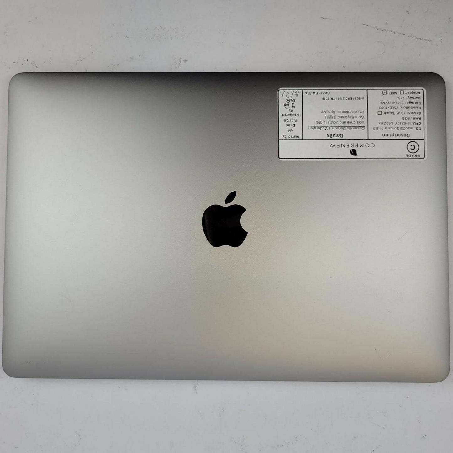 APPLE MacBook Air A1932 MacOS Sonoma i5-8210Y 8.00GB RAM 251GB NVME | Grade C