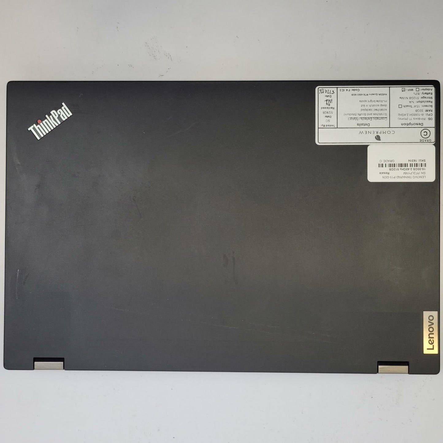 LENOVO THINKPAD P15 G1 Win 11 i9-10885H 32GB RAM 512GB NVME | Grade B | 16314