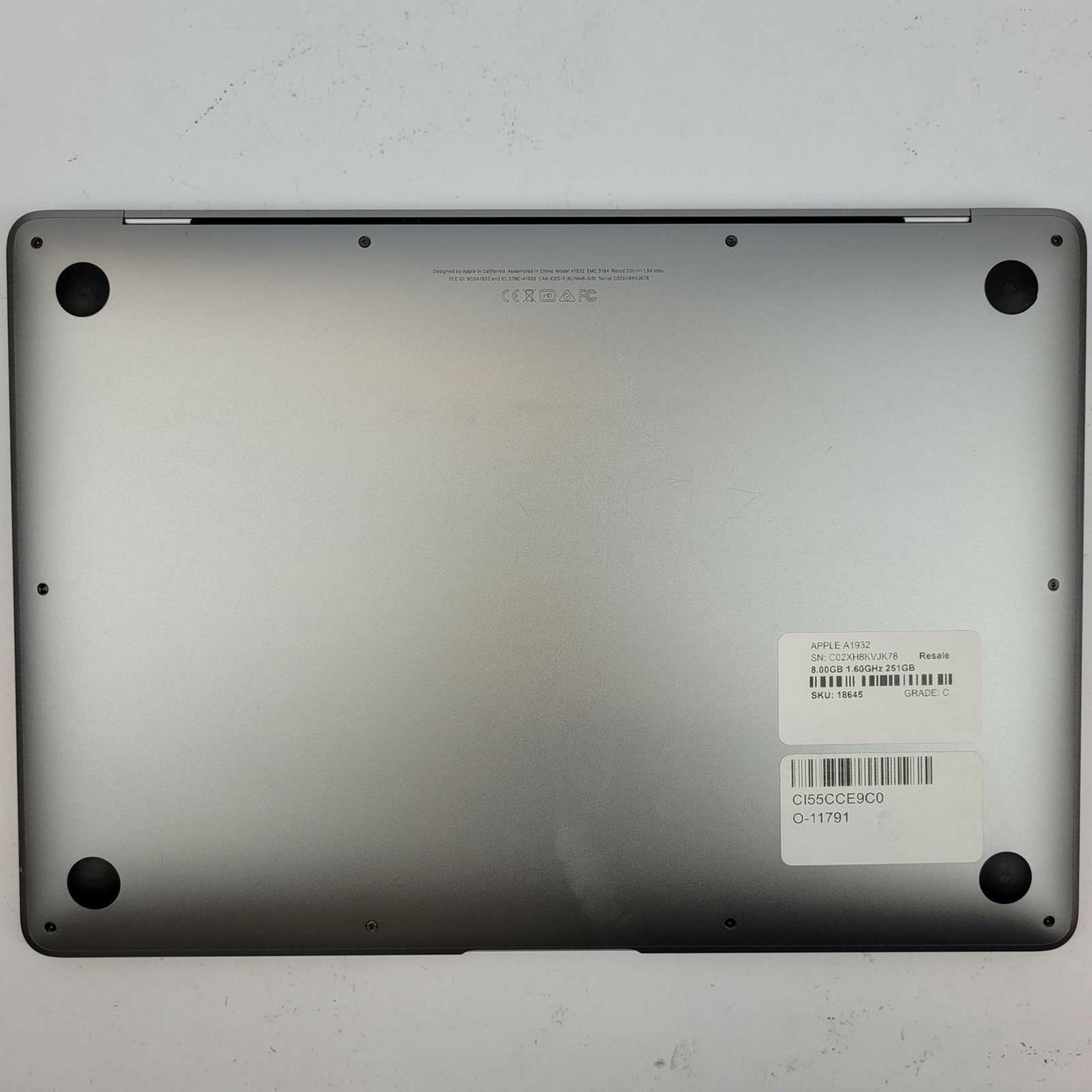 APPLE MacBook Air A1932 MacOS Sonoma i5-8210Y 8.00GB RAM 251GB NVME | Grade C