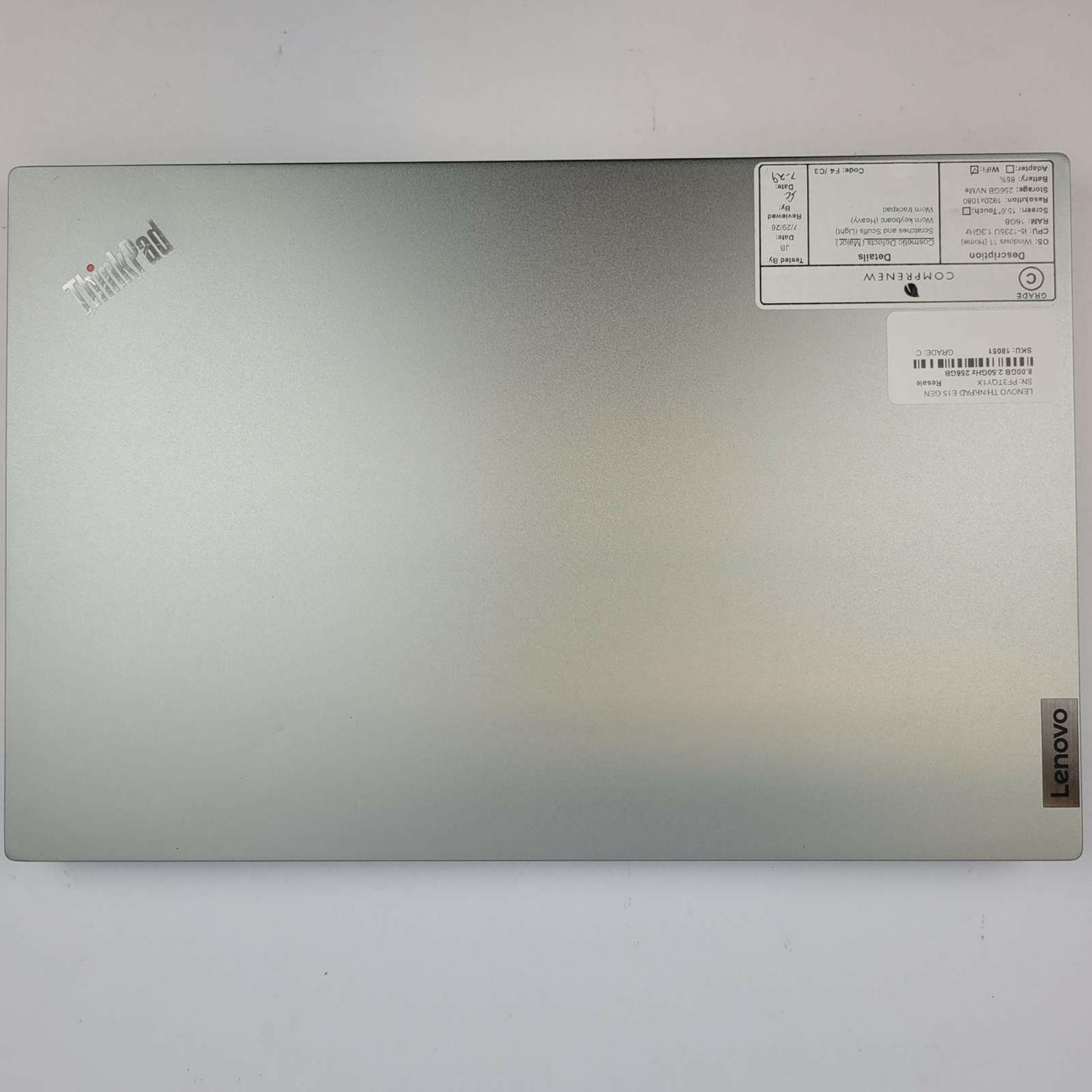 LENOVO THINKPAD E15 G4 Win 11 i5-1235U 16GB RAM 256GB NVME | Grade C | 3