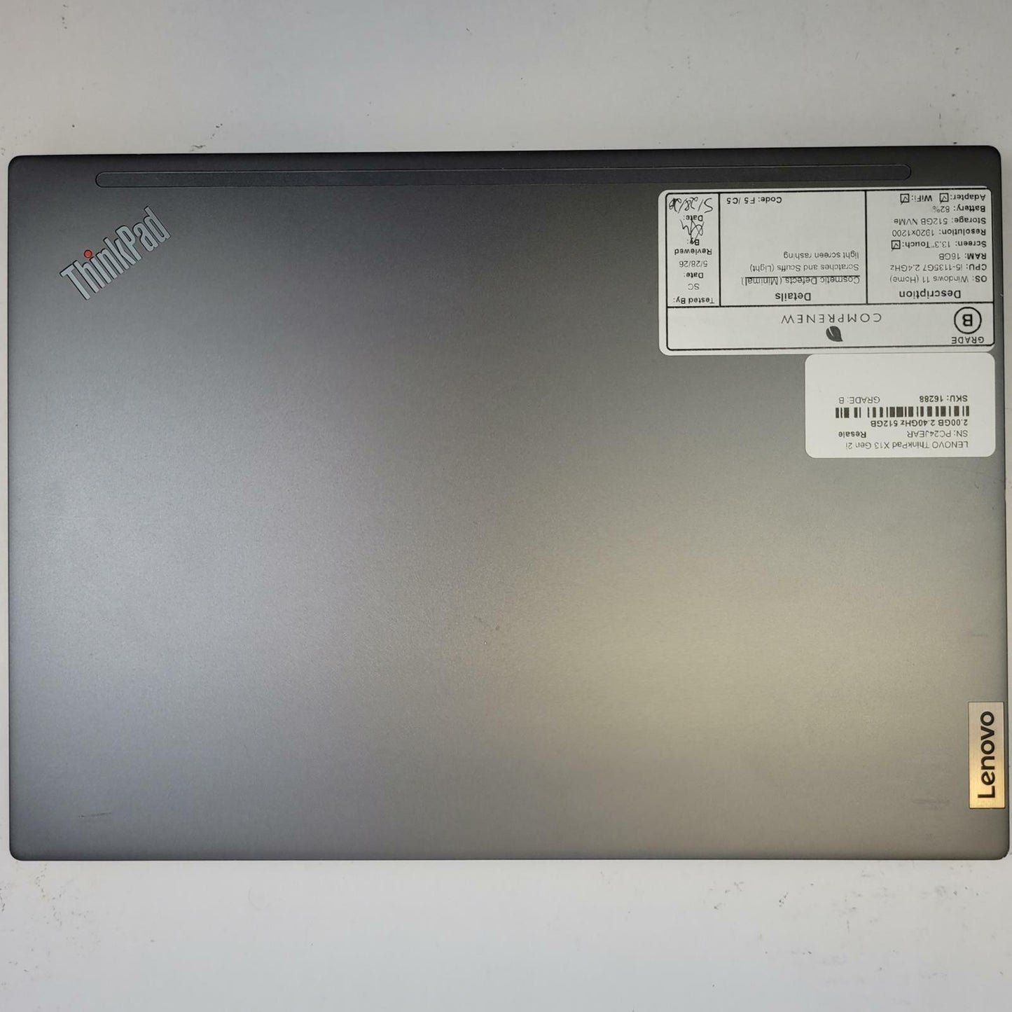 LENOVO ThinkPad X13 G2i Win 11 i5-1135G7 16GB RAM 512GB NVME | Grade B | 16288