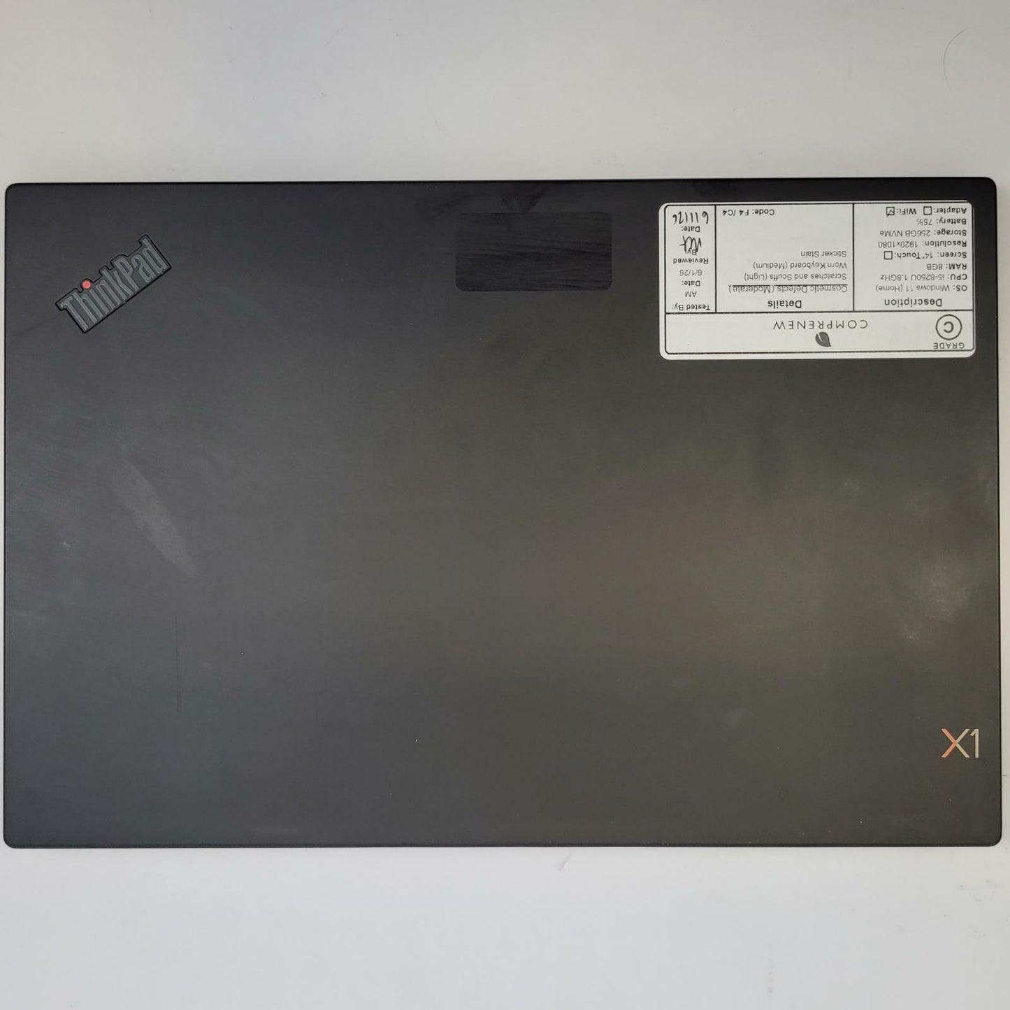 LENOVO THINKPAD X1 CARBON 6TH Win 11 i5-8250U 8GB RAM 256GB NVME | Grade C | 6