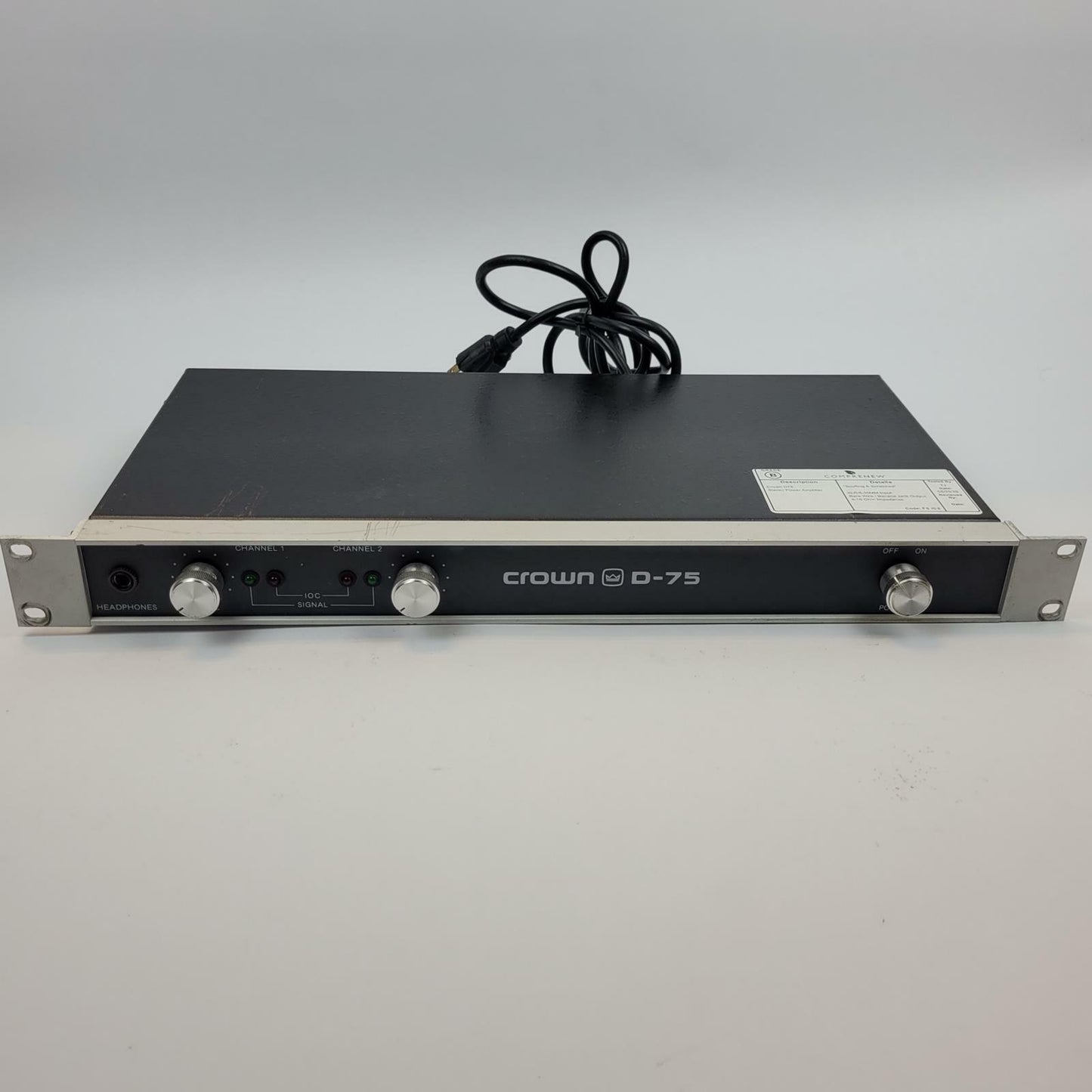 Crown D-75 Vintage 2-Channel Professional Power Amplifier | Grade B
