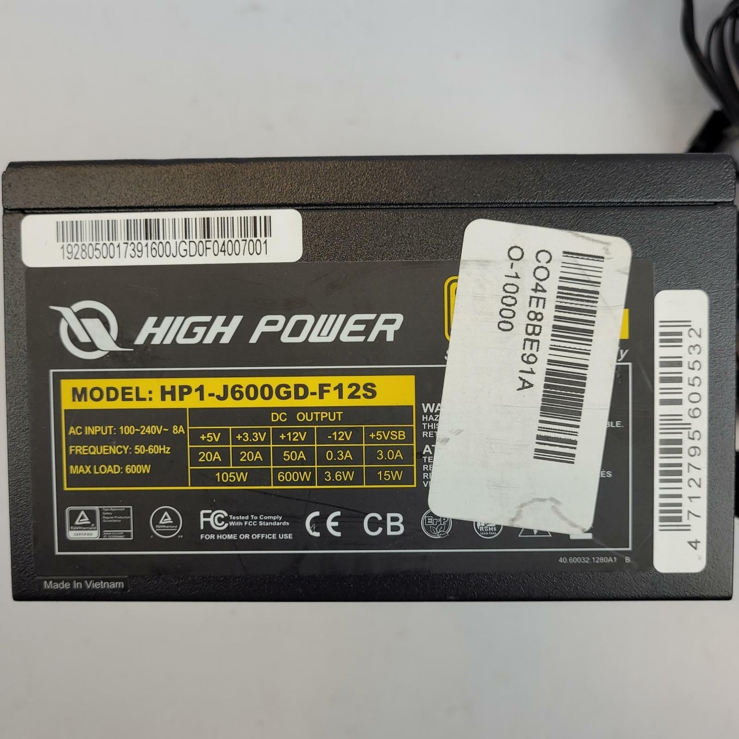 High Power Performance GD 600W ATX Power Supply | Grade B