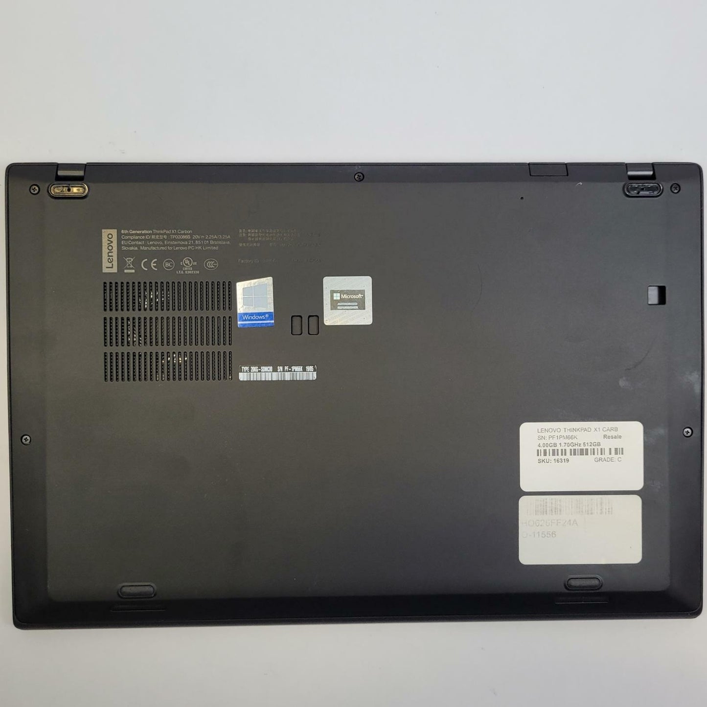 LENOVO THINKPAD X1 CARBON 6TH Win 11 i5-8350U 8GB RAM 512GB NVME | Grade C | 6