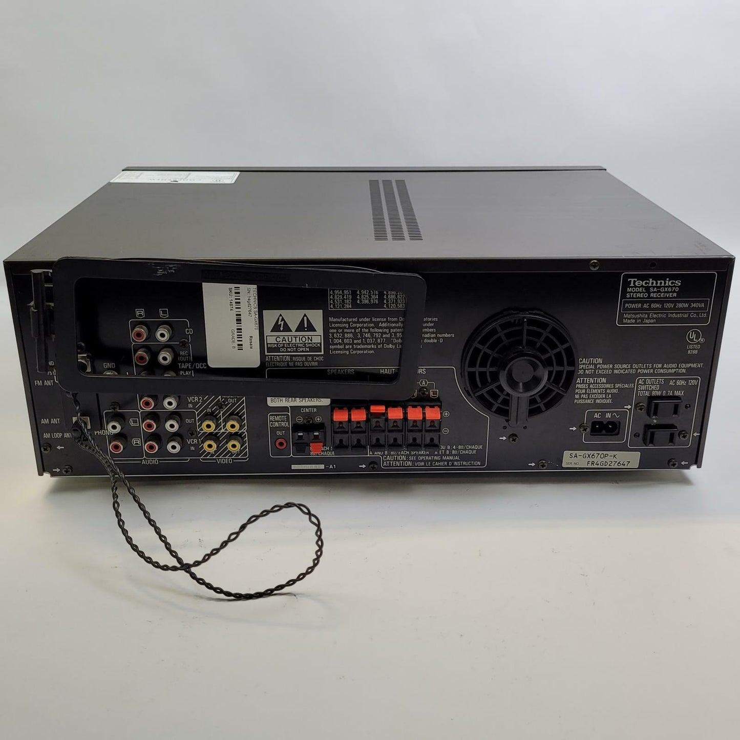 TECHNICS SA-GX670 5-Channel AV Receiver w/ Remote | Grade B
