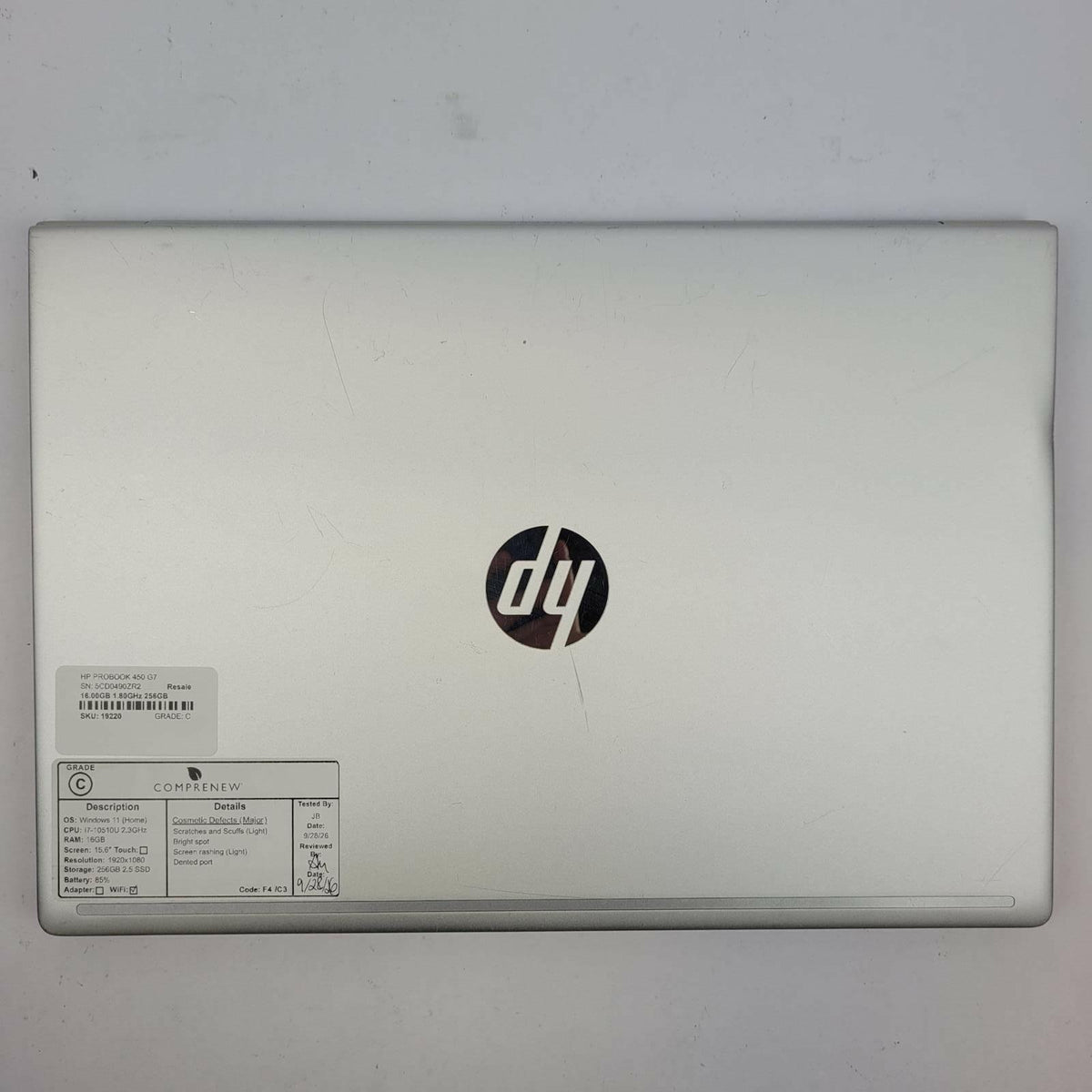 HP PROBOOK 450 G7 Windows 11 Home Core i7 10510U 16GB RAM 256GB SSD | Grade C