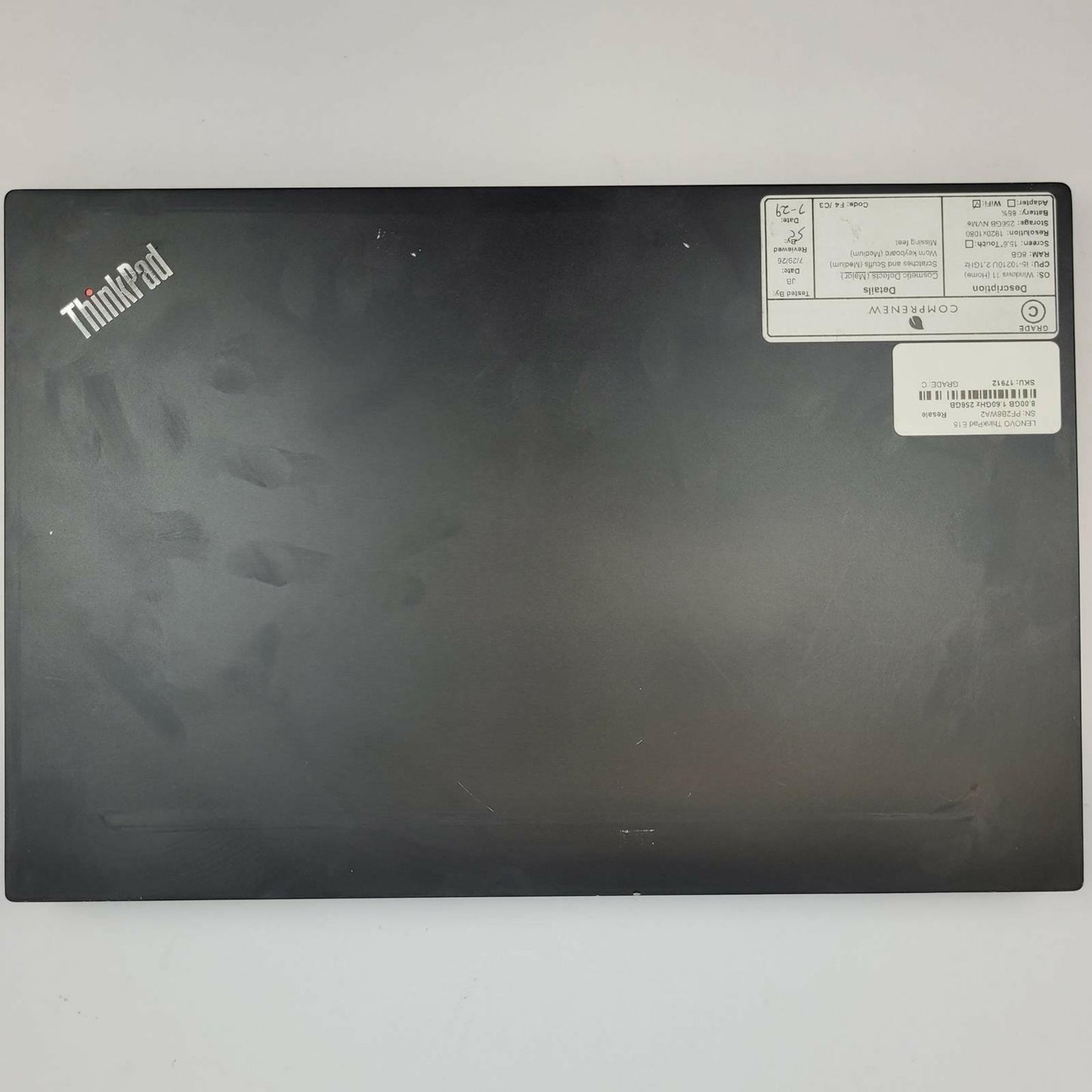 LENOVO ThinkPad E15 Win 11 i5-10210U 8GB RAM 256GB NVME | Grade C | 17912