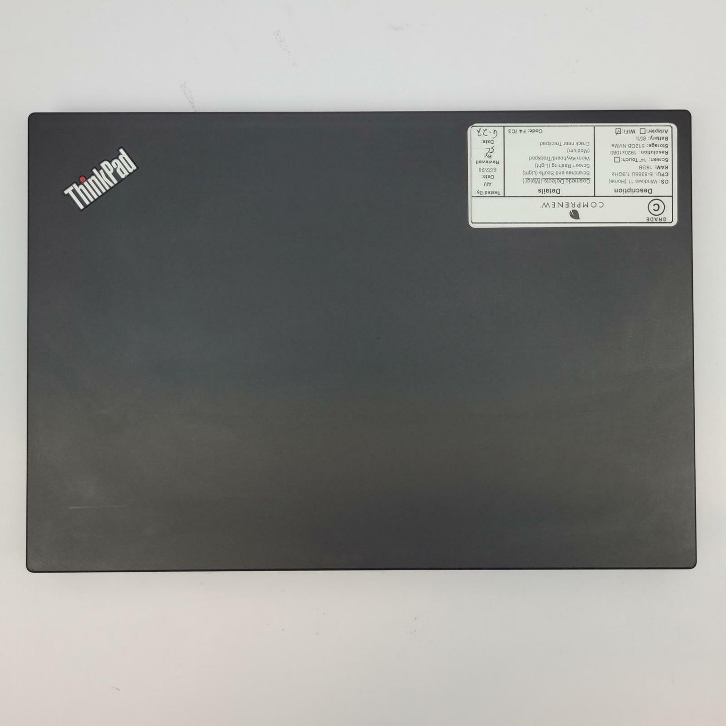LENOVO THINKPAD T490 Windows 11 Home Core i5 8365U 16GB RAM 512GB NVME | Grade C