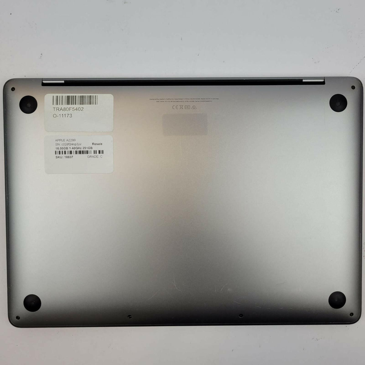 APPLE MacBook Pro A2289 MacOS Sonoma i5-8257U 16.00GB RAM 251GB NVME | Grade C