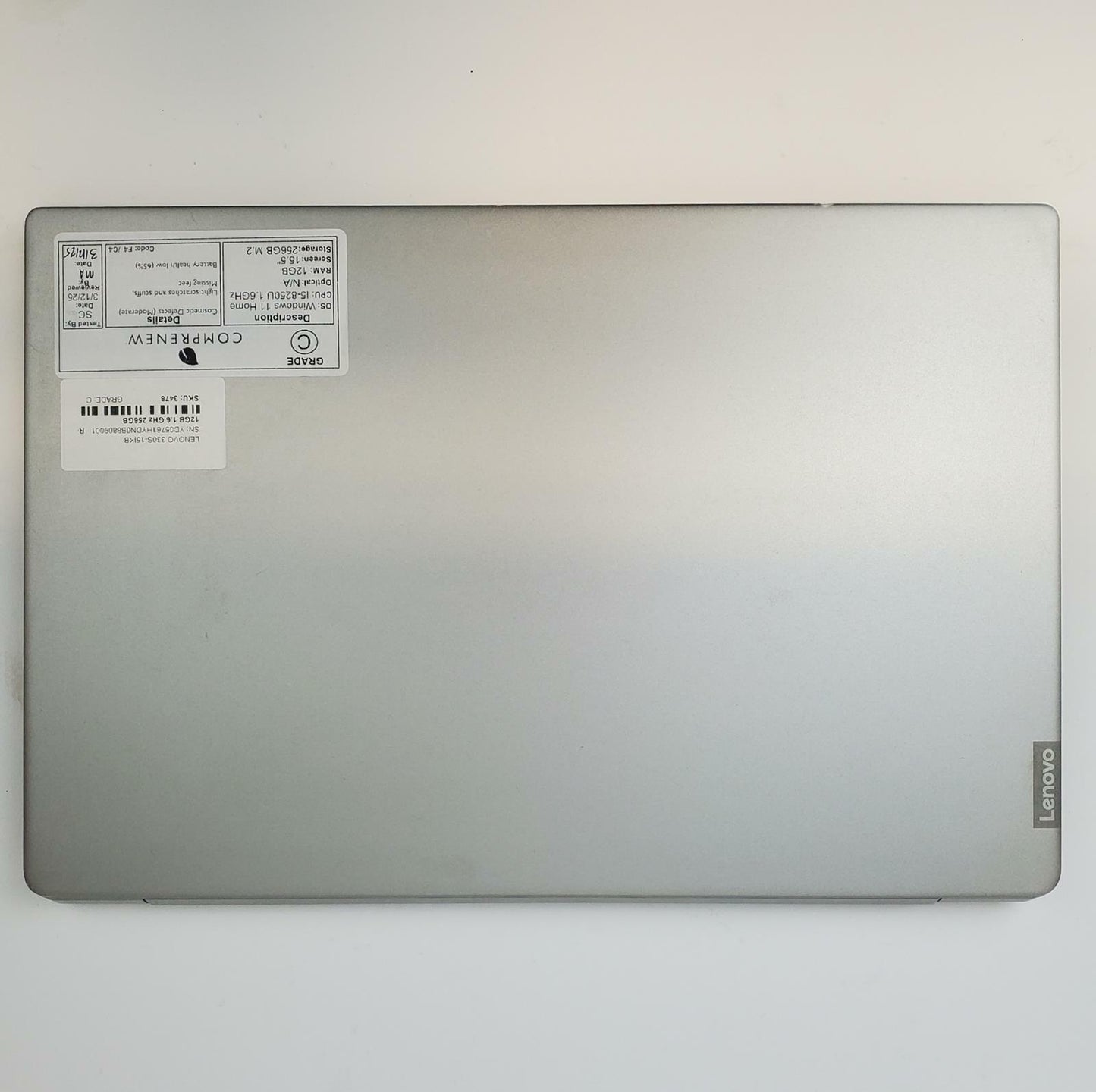 Lenovo IdeaPad 330S-15IKB Win 11 Home i5-8250U 12GB RAM 256GB M.2 | Grade C