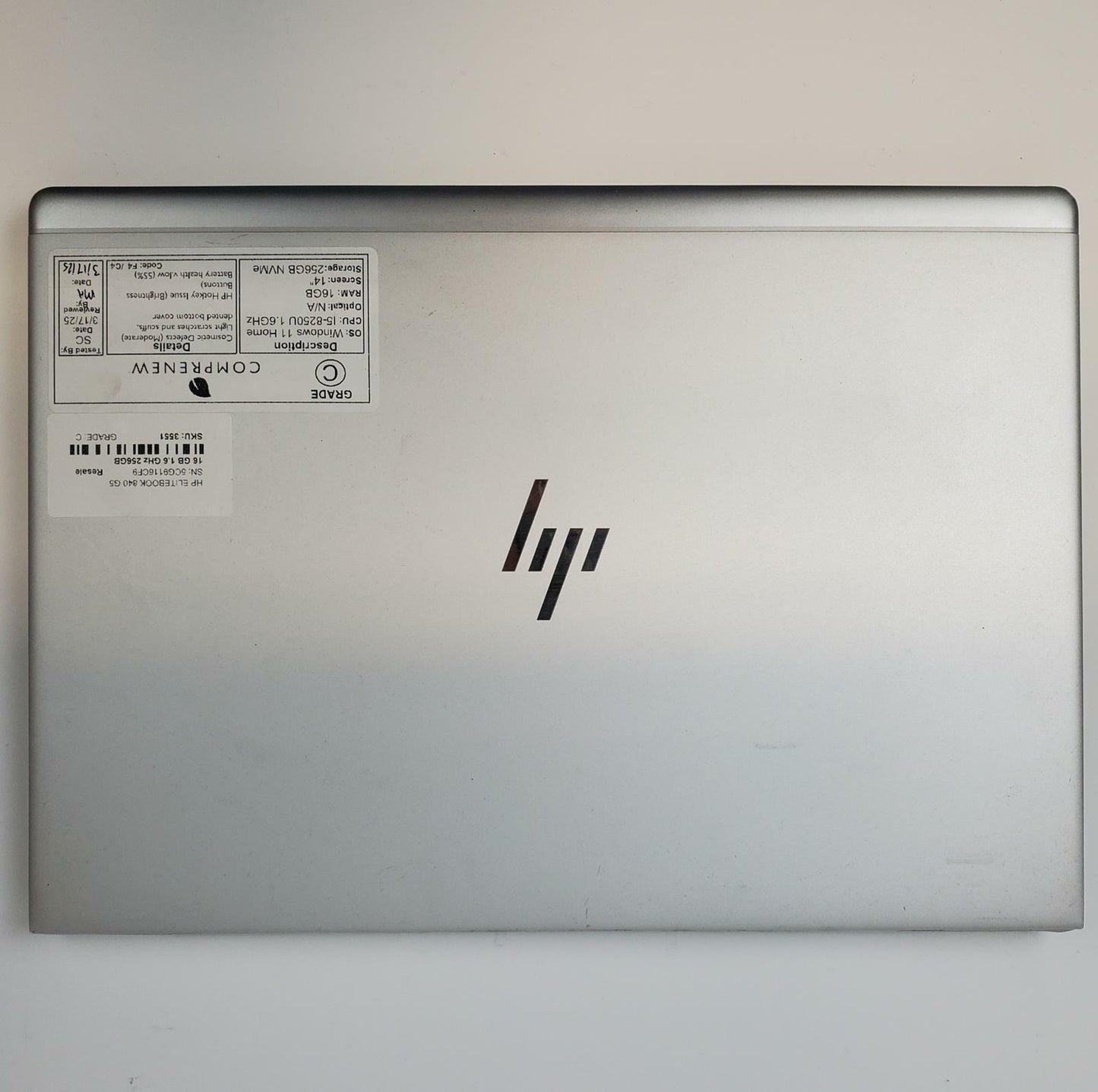 HP EliteBook 840 G5 Win 11 Home i5-8250U 16GB RAM 256GB NVMe | Grade C