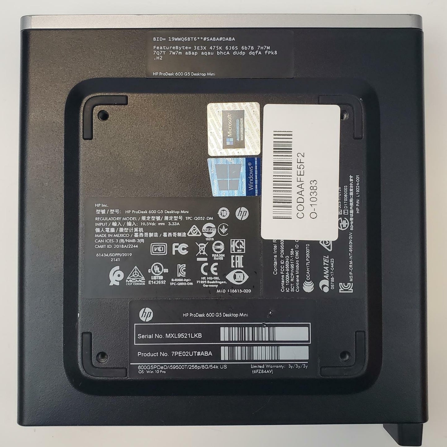 HP ProDesk 600 G5 Win 11 Home i5-9500T 16GB RAM 256GB NVMe | Grade A