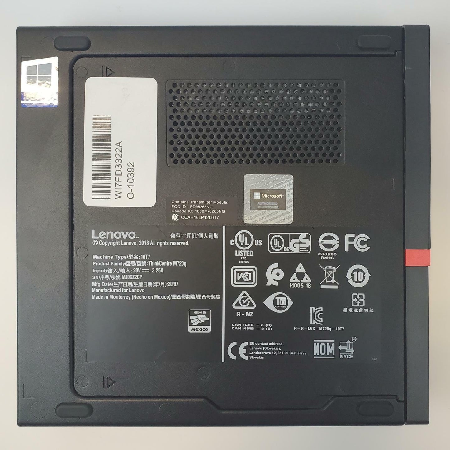 Lenovo ThinkCentre M720Q Win 11 Home i5-8600T 16GB RAM 256GB NVMe | Grade B