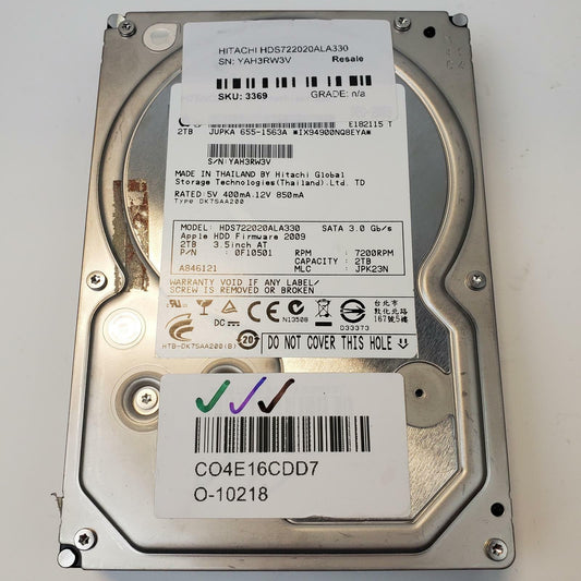 Hitachi HDS722020ALA330 2TB 3.5" SATA Internal HDD | Grade A