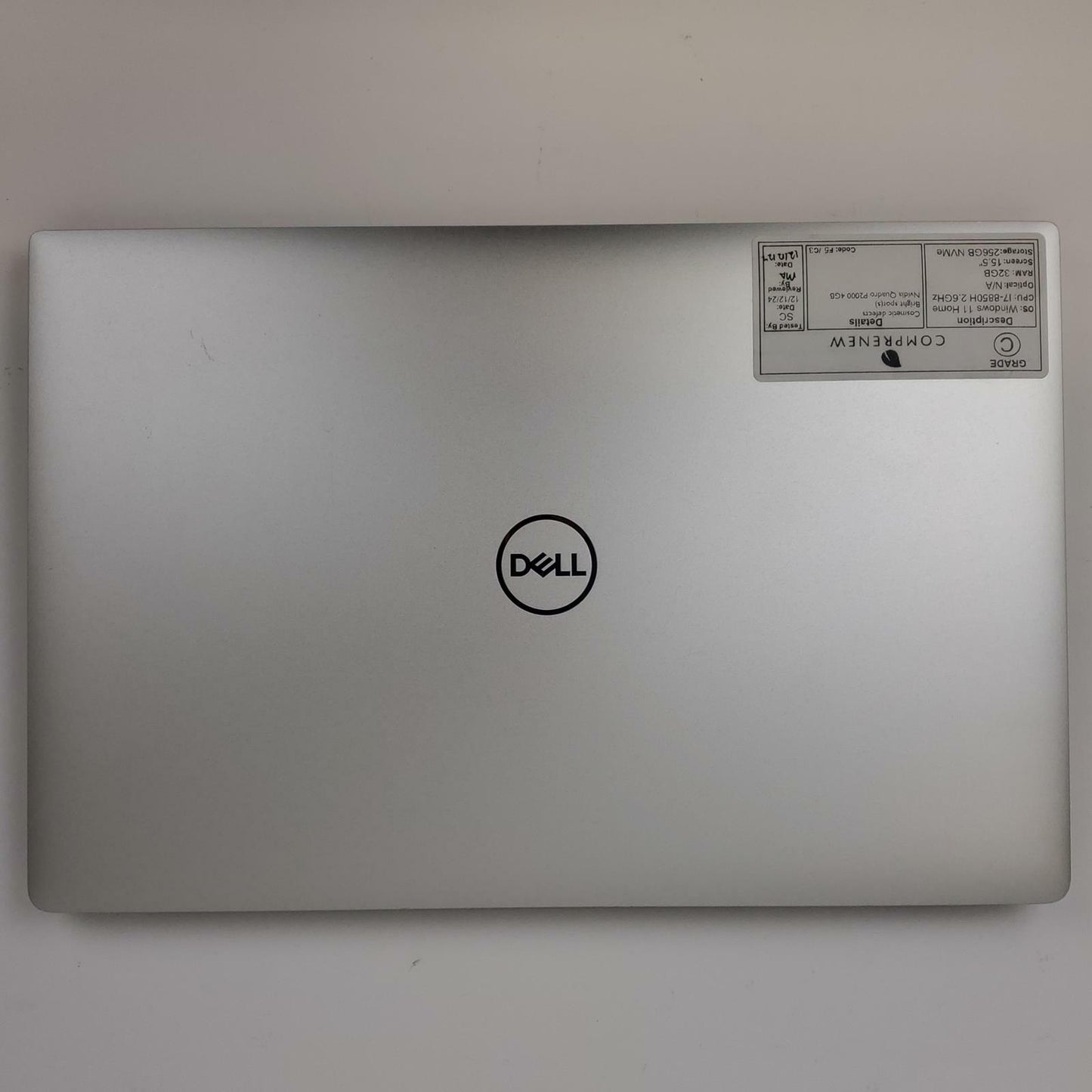 Dell Precision 5530 Win 11 Home I7-8850H 32GB RAM 256GB NVMe 4GB GPU | Grade C