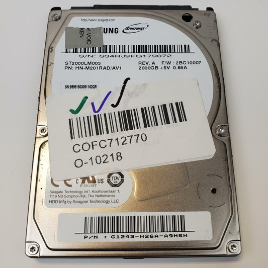 Samsung ST2000LM003 2TB 2.5" SATA Internal HDD | Grade A