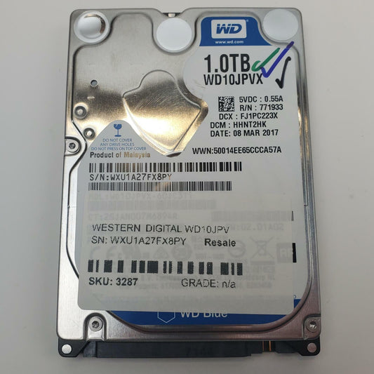 Western Digital WD10JPVX-60JC3T1 1TB 2.5" SATA Internal HDD | Grade A