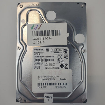 Toshiba MG03ACA400 4TB 3.5" SATA Internal HDD | Grade A
