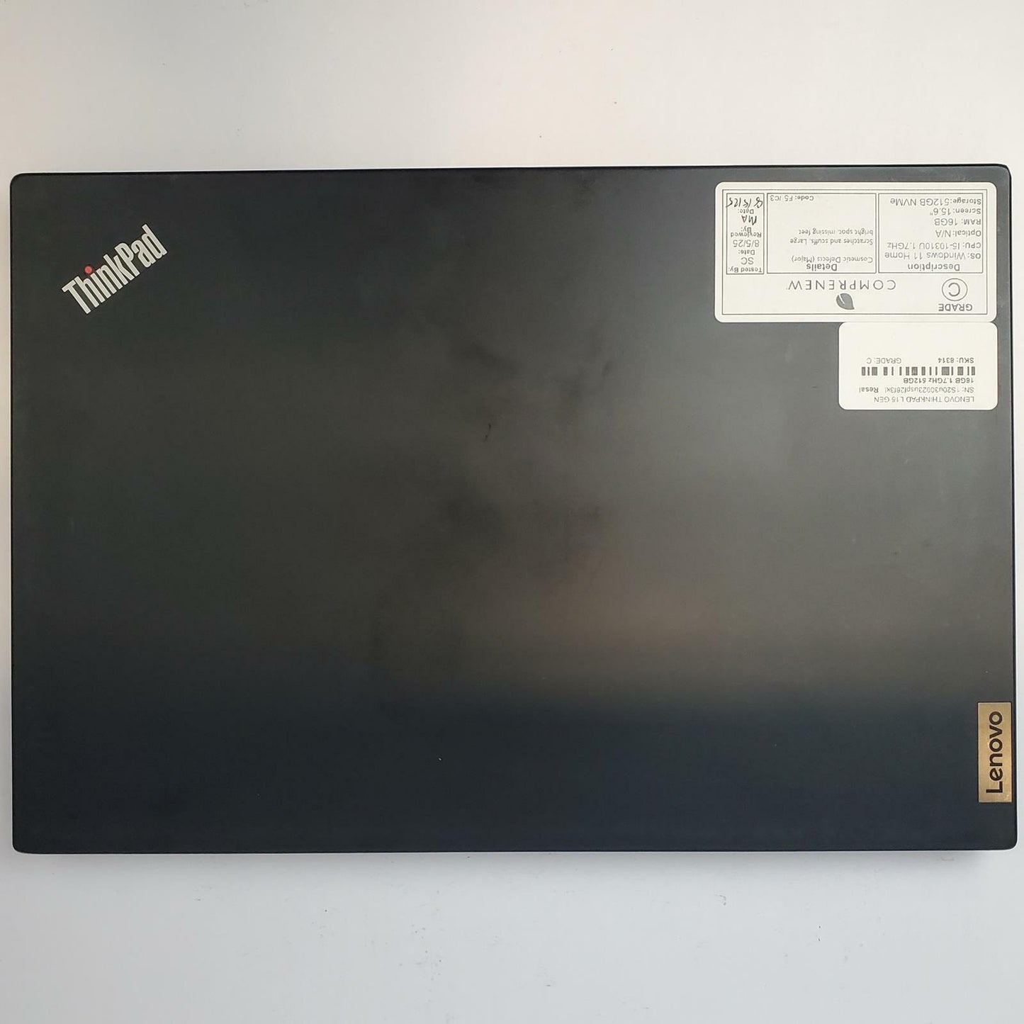LENOVO THINKPAD L15 GEN 1 Win 11 Home i5-10310U 16GB RAM 512GB NVME | Grade C