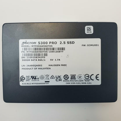 Micron MTFDDAK960TDS 960GB 2.5" SATA Internal SSD | Grade A