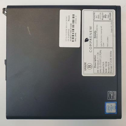 HP EliteDesk 800 G3 Win 11 Pro i5-7500T 16GB RAM 512GB NVMe | Grade B